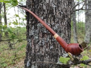 image Pipe de bruyère avec tige en buis et laurier